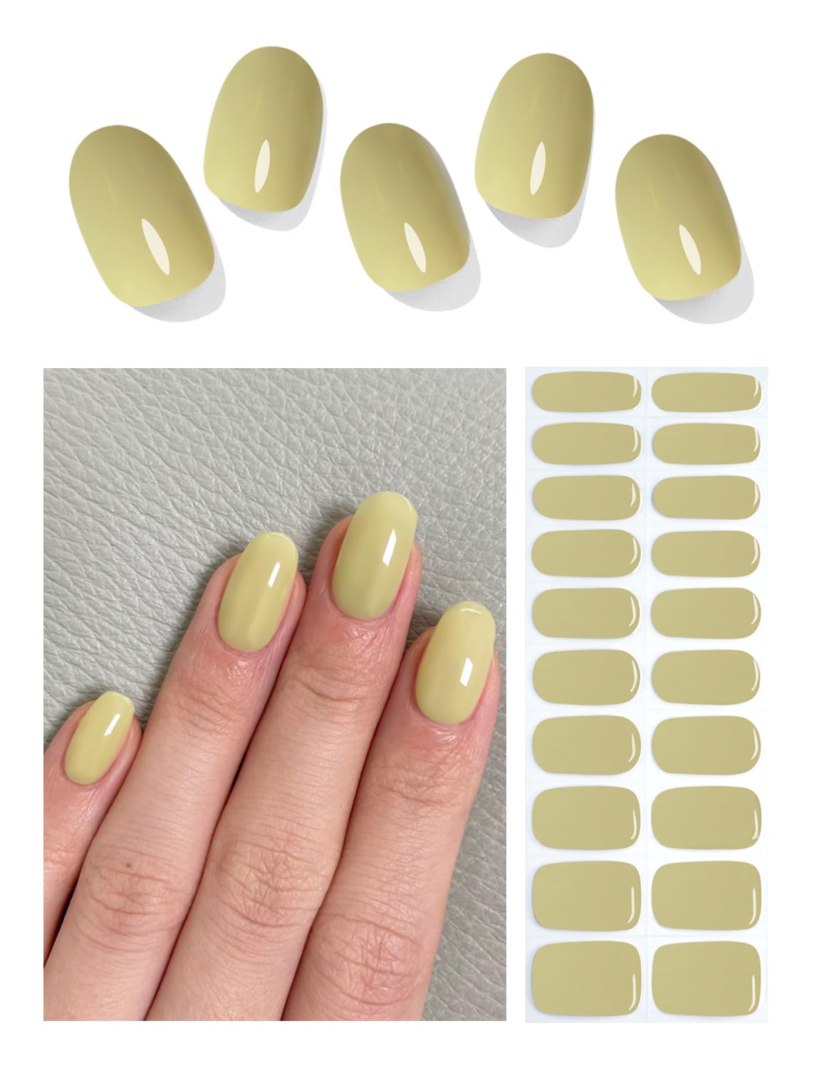 Semi Cured Gel Nail Strips - French Pink Flower Hydrangea Nail Wraps, 20pcs, UV Ready for DIY Nails