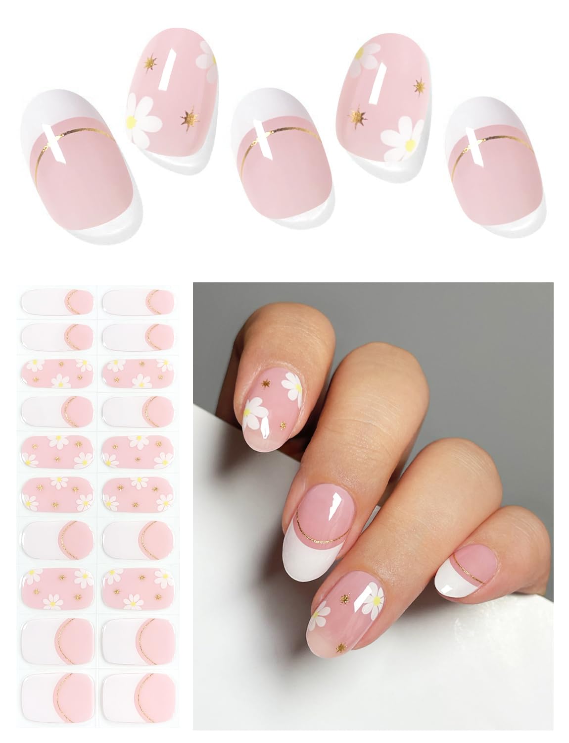Pink Daisy Nails