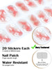 EBANKU Cured Gel Nail Strips, 20Pcs Red Glitter Gradient Gel Nail Polish Stickers for Women Girls, Salon Quality Gel Nail Wraps with Nail File and Stick （UV/LED Lamp Required）