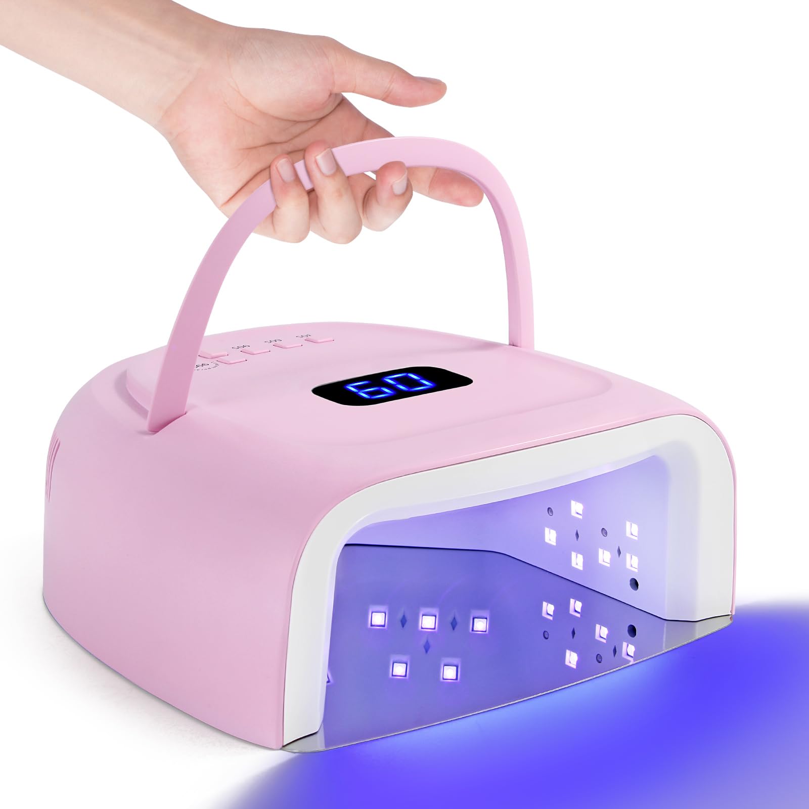 Rechargeable UV LED Nail Lamp, 60W UV Led Nail Light for Gel Nails, Auto Sensor and 4 Timer Settings, Professional Nail Art Tools with Automatic Sensor, LCD Display