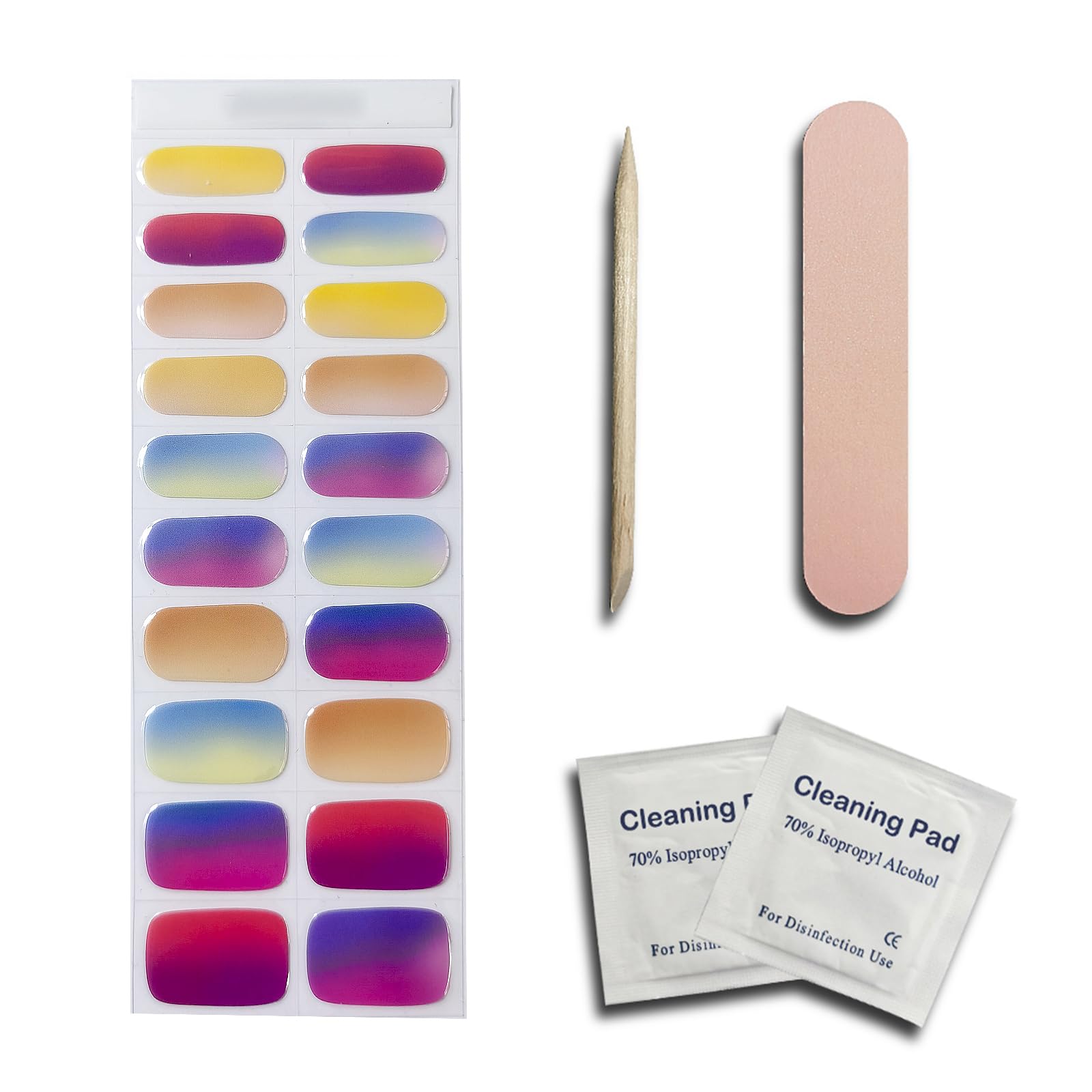 Semi Cured Gel Nail Strips Salon-Quality DIY Nails With 20 Semi Cured Gel Strips And UV Gel Stickers For Gradient Pink And Glitter Designs UV Light For Gel Nail Required