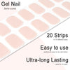 20pcs Semi Cured Gel Nail Strips, Real Nail Polish Art Stickers, Love Adhesive Full Wrap Gel Nail, Waterproof Gel Nail Wrap Stickers with Nail File and Stick（UV/LED Light Required）