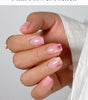 Pink Flower French Tip Nails