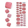 Semi Cured Gel Pedi Strips Glossy Gel Toenail Stickers Semi-Cured Gel Pedicure Strips Long Lasting Gel Pedicure Nail Wraps Sticker Salon Nails at Home Requires UV Light Pedicure Kit