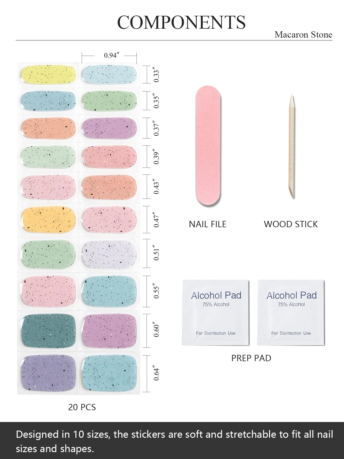 Pastel Mix Gel Nail Strips