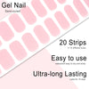 20pcs Semi Cured Gel Nail Strips, Real Nail Polish Art Stickers, Love Adhesive Full Wrap Gel Nail, Waterproof Gel Nail Wrap Stickers with Nail File and Stick（UV/LED Light Required）