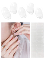 Semi Cured Gel Nail Strips (Clear), Transparent, 20 Pcs Gel Nail Wraps, Stickers, UV Light Required, Salon Quality, Long Lasting