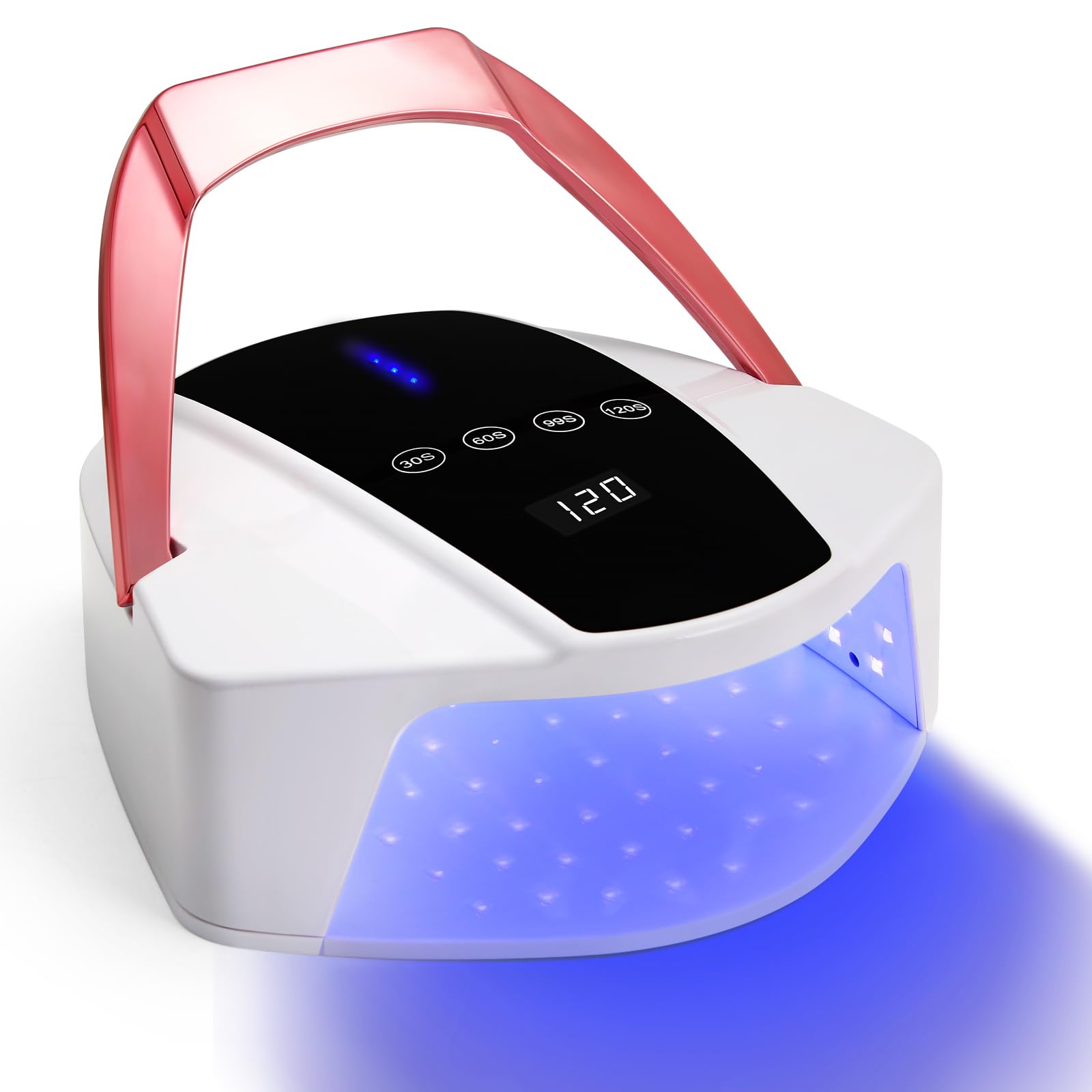 Rechargeable UV LED Nail Lamp, 60W UV Led Nail Light for Gel Nails, Auto Sensor and 4 Timer Settings, Professional Nail Art Tools with Automatic Sensor, LCD Display