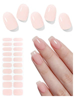 Semi Cured Gel Nail Strips (Clear), Transparent, 20 Pcs Gel Nail Wraps, Stickers, UV Light Required, Salon Quality, Long Lasting