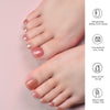 Semi Cured Gel Pedi Strips Glossy Gel Toenail Stickers Semi-Cured Gel Pedicure Strips Long Lasting Gel Pedicure Nail Wraps Sticker Salon Nails at Home Requires UV Light Pedicure Kit