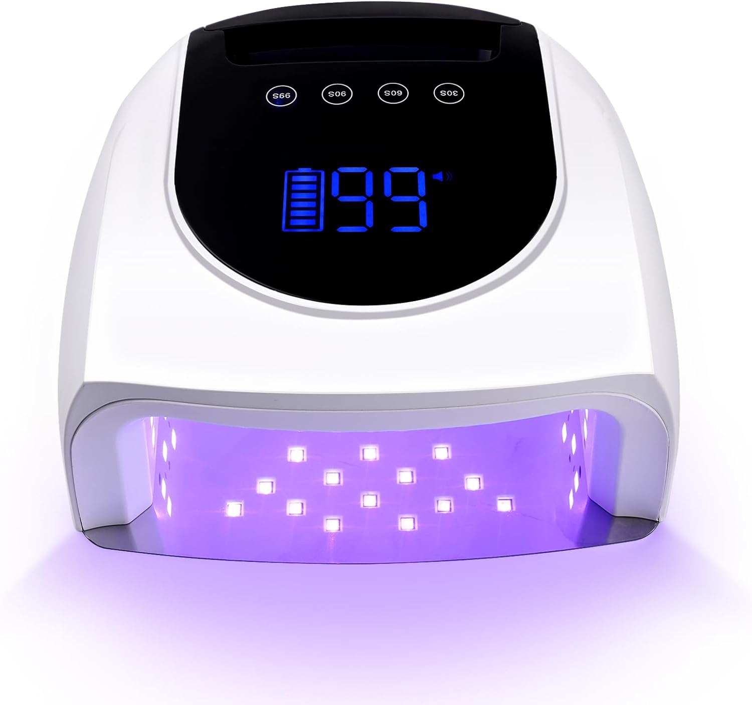 Cordless UV LED Nail Lamp, 96W UV Nail Light for Nail Polish, Portable Nail Dryer, Portable Nail Lamp with 4 Timer and LCD Display, Professional Nail Lamp for Home Salon Nail Art Tools