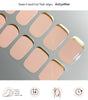 Semi Cured Gel Nail Strips (Gold End), Gold Foil Line Design, Nude, 20 Pcs Gel Nail Wraps, Stickers, UV Light Required, Salon Quality, Long Lasting