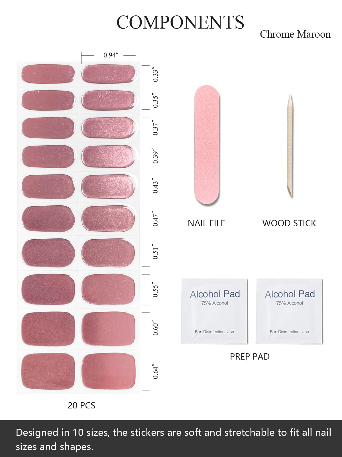 Semi Cured Gel Nail Strips (Clear), Transparent, 20 Pcs Gel Nail Wraps, Stickers, UV Light Required, Salon Quality, Long Lasting