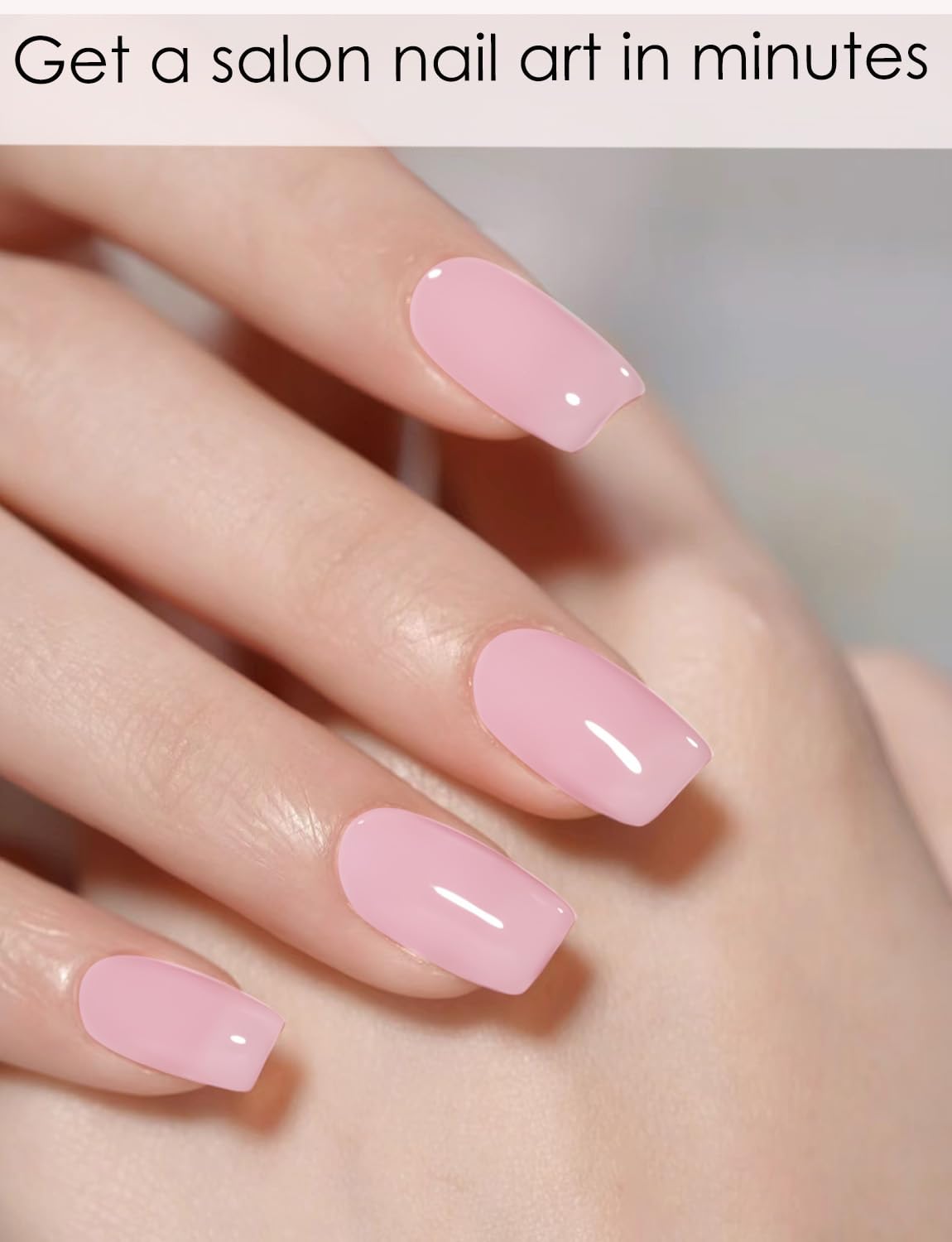 Semi Cured Gel Nail Strips - French Pink Flower Hydrangea Nail Wraps, 20pcs, UV Ready for DIY Nails