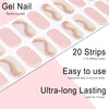 20pcs Semi Cured Gel Nail Strips, Real Nail Polish Art Stickers, Love Adhesive Full Wrap Gel Nail, Waterproof Gel Nail Wrap Stickers with Nail File and Stick（UV/LED Light Required）