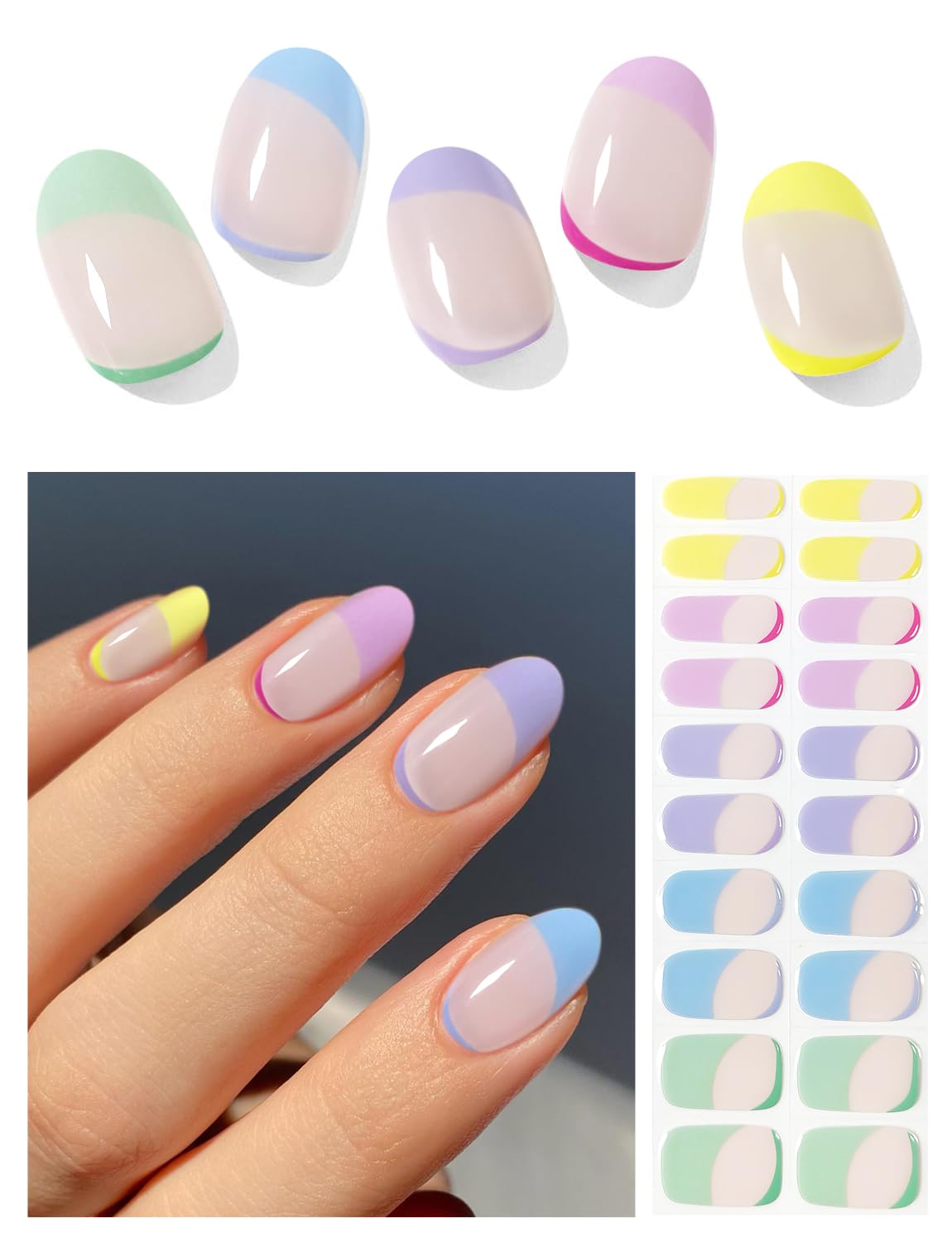 Macaron French Tip Nails