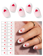 Pink Heart Nails