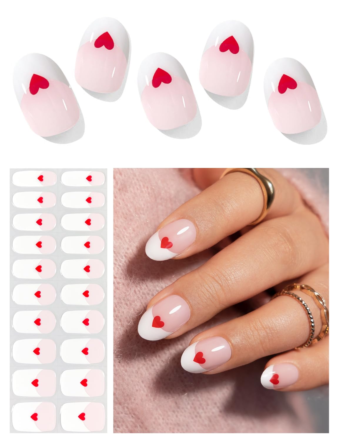 Pink Heart Nails