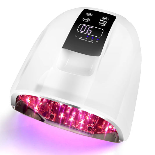 90W Professional Wireless Cordless Rechargeable UV LED Nail Lamp,Nail Lamp Gel Nail Curing Dryer Light for Nails with 45 Beads,4 Timer Setting LCD Display Nail Polish Machine (White)