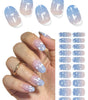 Sky Blue Tip Nails