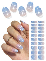 Sky Blue Tip Nails