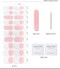 Semi Cured Gel Nail Strips (Gold End), Gold Foil Line Design, Nude, 20 Pcs Gel Nail Wraps, Stickers, UV Light Required, Salon Quality, Long Lasting