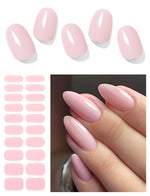 Semi Cured Gel Nail Strips (Clear), Transparent, 20 Pcs Gel Nail Wraps, Stickers, UV Light Required, Salon Quality, Long Lasting