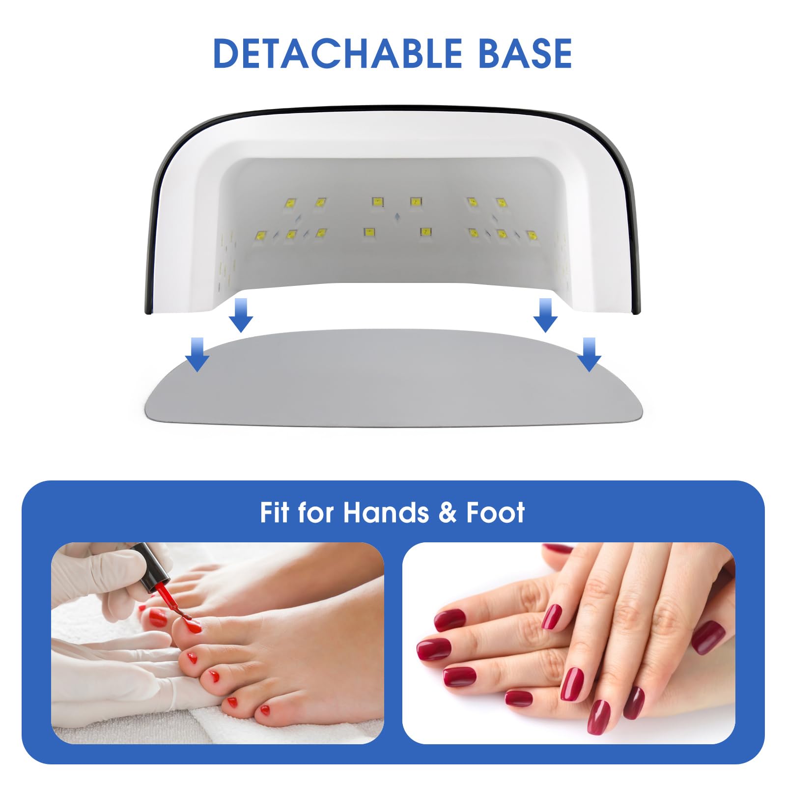 Rechargeable UV LED Nail Lamp, 60W UV Led Nail Light for Gel Nails, Auto Sensor and 4 Timer Settings, Professional Nail Art Tools with Automatic Sensor, LCD Display