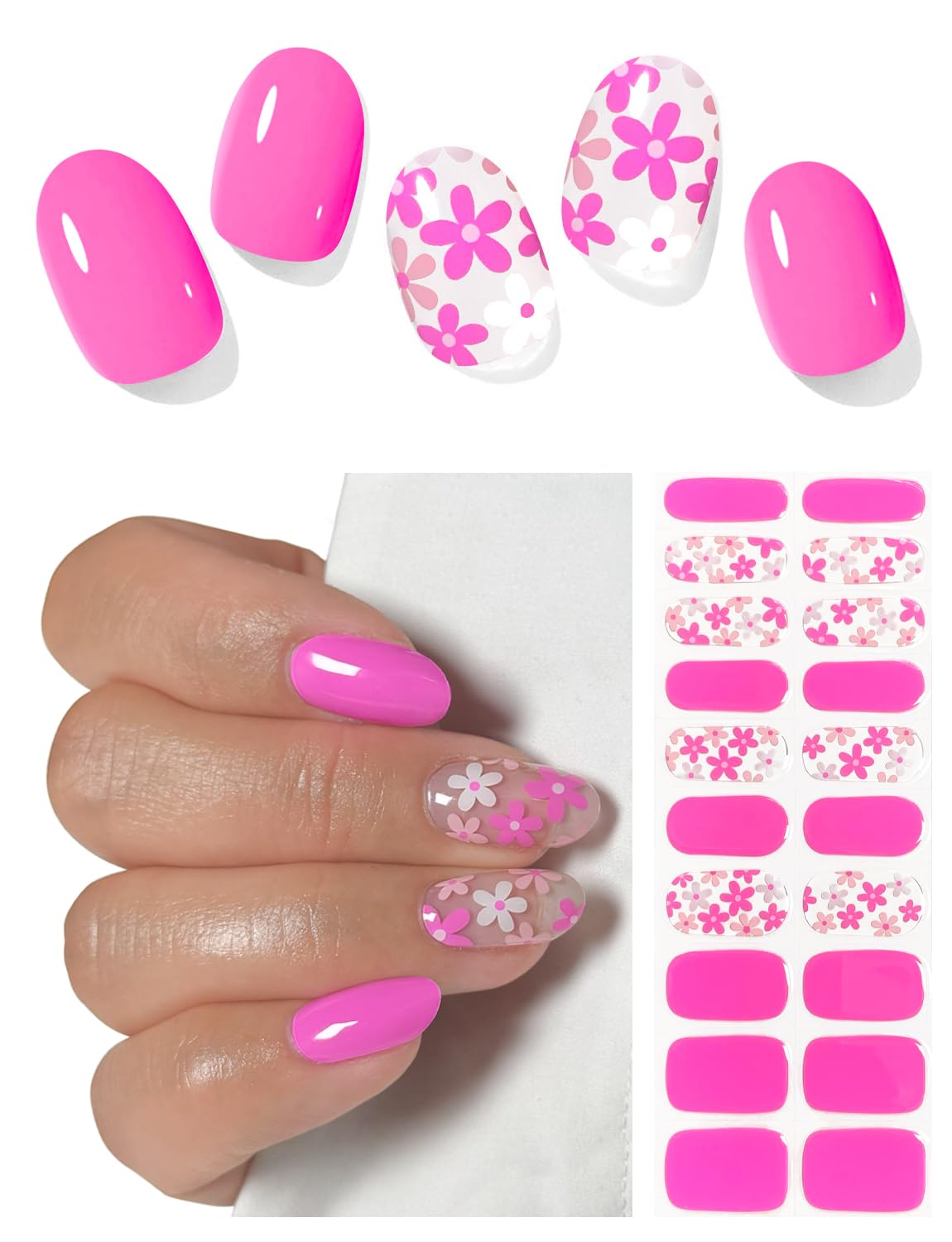 Summer hot Pink Nails