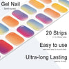 20pcs Semi Cured Gel Nail Strips, Real Nail Polish Art Stickers, Love Adhesive Full Wrap Gel Nail, Waterproof Gel Nail Wrap Stickers with Nail File and Stick（UV/LED Light Required）