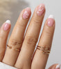 Semi Cured Gel Nail Strips (Gold End), Gold Foil Line Design, Nude, 20 Pcs Gel Nail Wraps, Stickers, UV Light Required, Salon Quality, Long Lasting