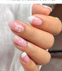 Semi Cured Gel Nail Strips (Gold End), Gold Foil Line Design, Nude, 20 Pcs Gel Nail Wraps, Stickers, UV Light Required, Salon Quality, Long Lasting