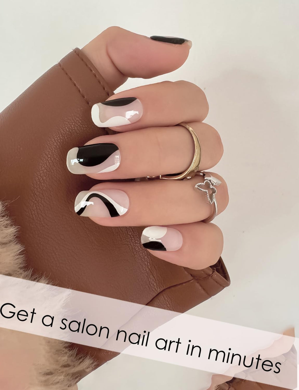 Semi Cured Gel Nail Strips - French Pink Flower Hydrangea Nail Wraps, 20pcs, UV Ready for DIY Nails