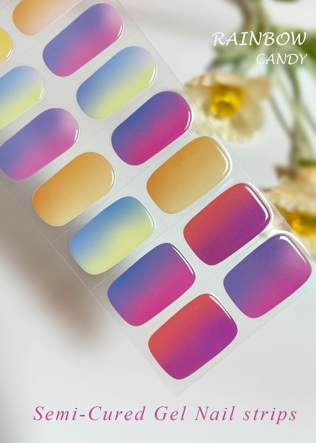 Rainbow Candy Gel Nail Strips