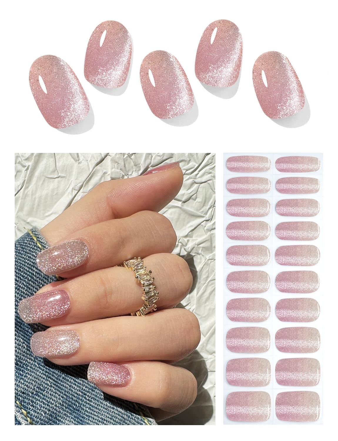 Nude cat eye nails