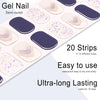 20pcs Semi Cured Gel Nail Strips, Real Nail Polish Art Stickers, Love Adhesive Full Wrap Gel Nail, Waterproof Gel Nail Wrap Stickers with Nail File and Stick（UV/LED Light Required）