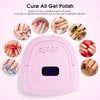 Rechargeable UV LED Nail Lamp, 60W UV Led Nail Light for Gel Nails, Auto Sensor and 4 Timer Settings, Professional Nail Art Tools with Automatic Sensor, LCD Display