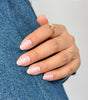 Semi Cured Gel Nail Strips (Gold End), Gold Foil Line Design, Nude, 20 Pcs Gel Nail Wraps, Stickers, UV Light Required, Salon Quality, Long Lasting