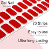 20pcs Semi Cured Gel Nail Strips, Real Nail Polish Art Stickers, Love Adhesive Full Wrap Gel Nail, Waterproof Gel Nail Wrap Stickers with Nail File and Stick（UV/LED Light Required）