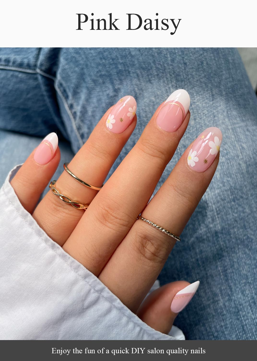 Pink Daisy Nails