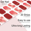 20pcs Semi Cured Gel Nail Strips, Real Nail Polish Art Stickers, Love Adhesive Full Wrap Gel Nail, Waterproof Gel Nail Wrap Stickers with Nail File and Stick（UV/LED Light Required）