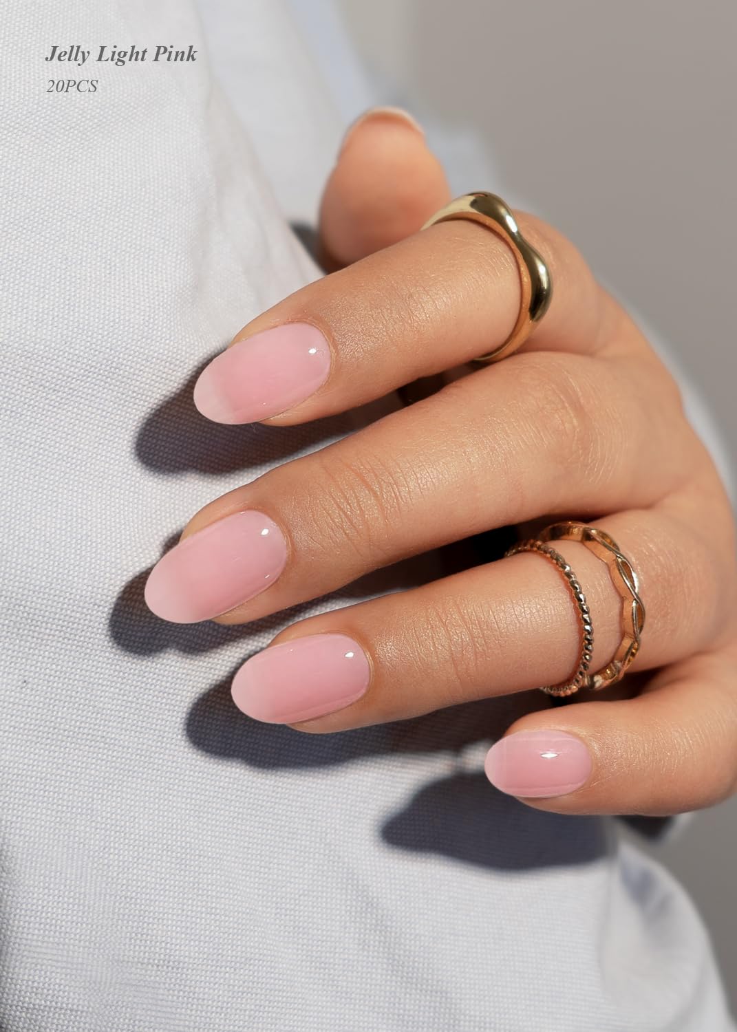 Semi Cured Gel Nail Strips (Clear), Transparent, 20 Pcs Gel Nail Wraps, Stickers, UV Light Required, Salon Quality, Long Lasting