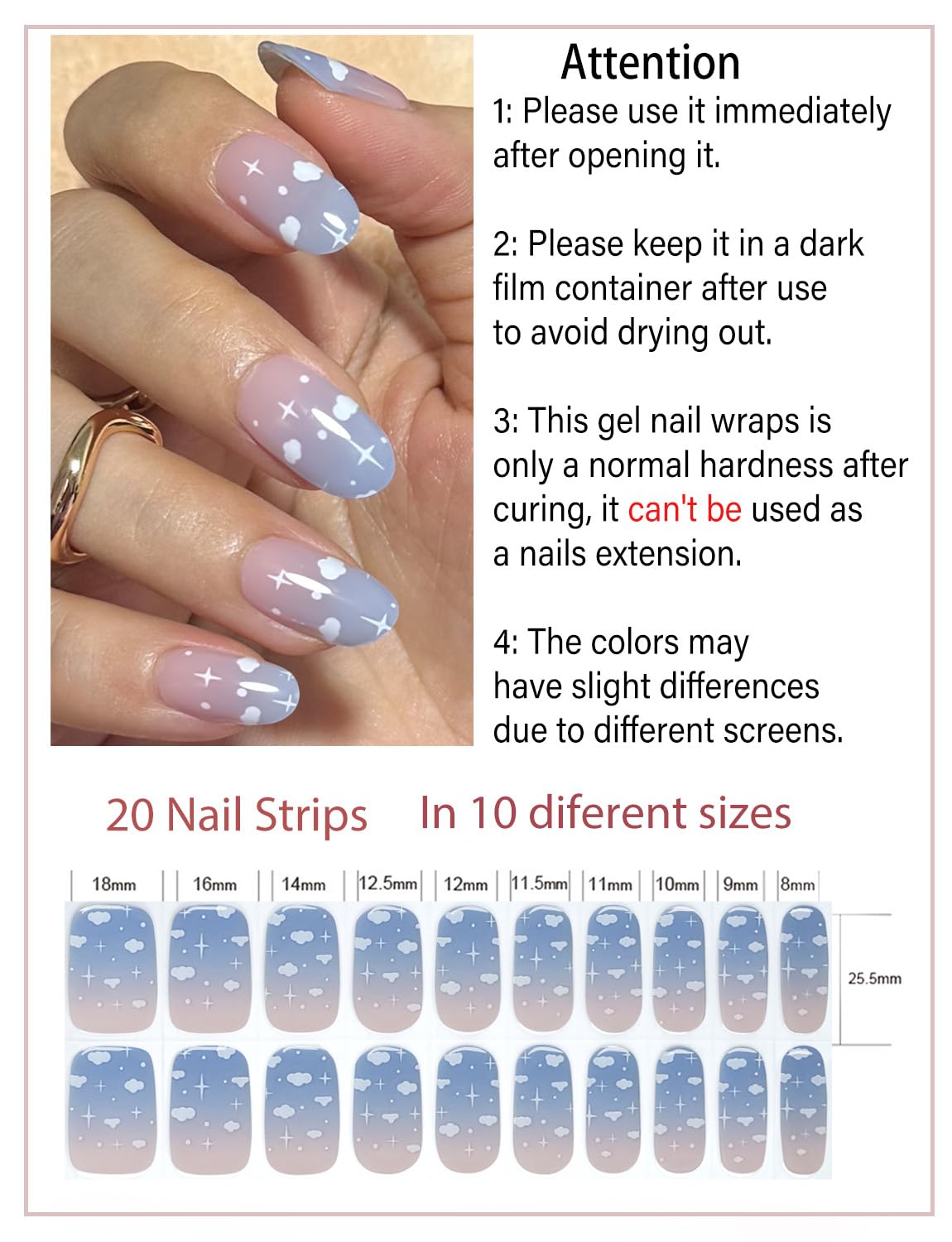 Sky Blue Tip Nails
