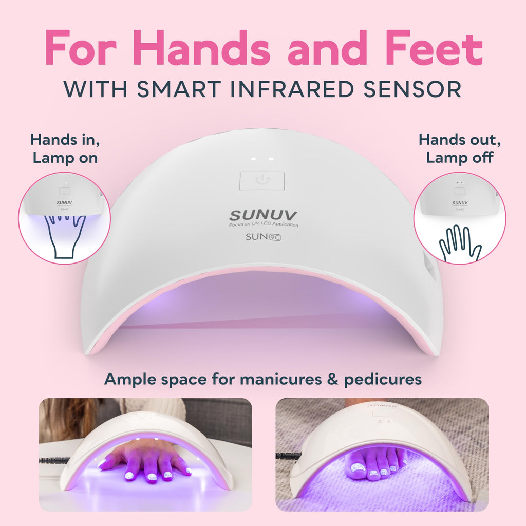 SUNUV Gel Nail Lamp – Auto Sensor, Dual Timer, Fast-Drying
