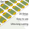 20pcs Semi Cured Gel Nail Strips, Real Nail Polish Art Stickers, Love Adhesive Full Wrap Gel Nail, Waterproof Gel Nail Wrap Stickers with Nail File and Stick（UV/LED Light Required）