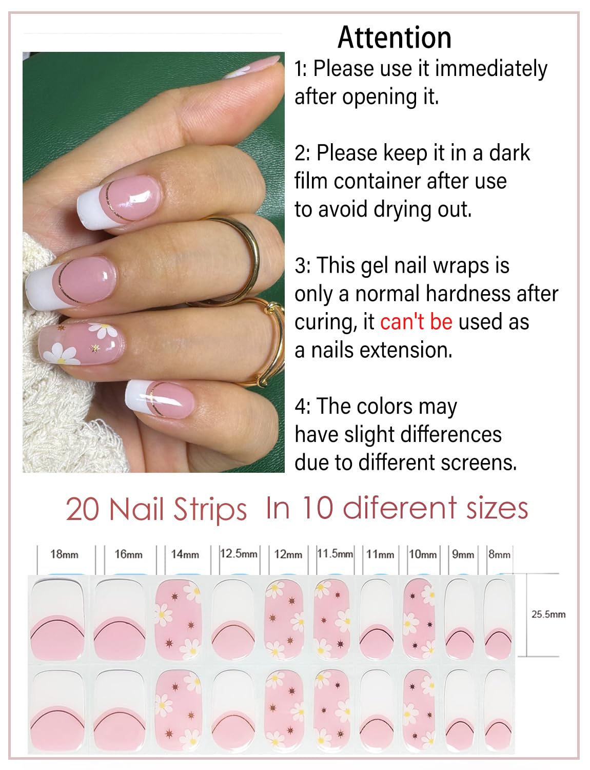 Flower pink French tip
