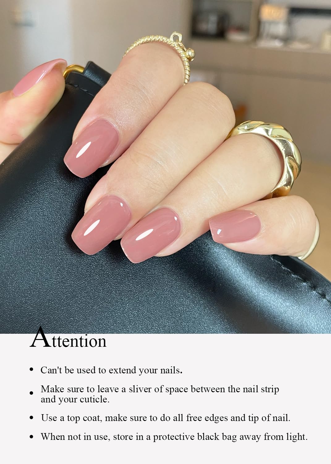 Semi Cured Gel Nail Strips (Clear), Transparent, 20 Pcs Gel Nail Wraps, Stickers, UV Light Required, Salon Quality, Long Lasting