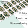 20pcs Semi Cured Gel Nail Strips, Real Nail Polish Art Stickers, Love Adhesive Full Wrap Gel Nail, Waterproof Gel Nail Wrap Stickers with Nail File and Stick（UV/LED Light Required）