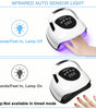 220W LED Nail Lamp – Fast-Curing Gel Nail Dryer with 57 Lamp Beads, 4 Timer Settings, Professional UV Light for Home & Salon Nail Art, White