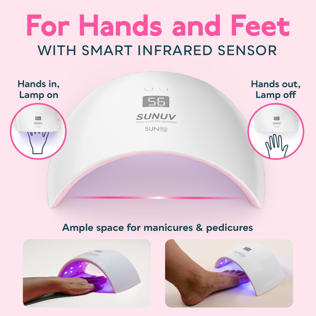 SUNUV Gel Nail Lamp – Auto Sensor, Dual Timer, Fast-Drying